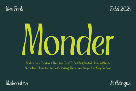 Monder Typeface: A Clean Sans Serif for Modern Brands